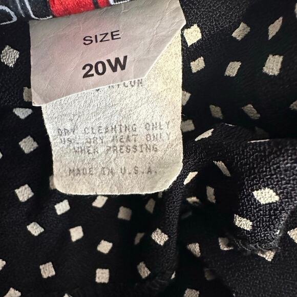 Robert Too VTG Blazer Jacket WMNS 20W Plus Size Diamond Print Black/White Office - Picture 6 of 7